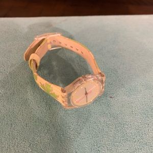 Pink and Green Swatch Watch